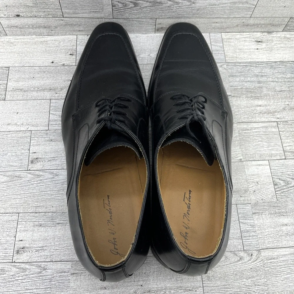John W Nordstrom Black Leather Dress Shoes‎ Made In Italy Men Size 13M